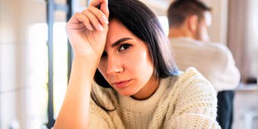 Woman asking herself questions before ending her marriage. 
