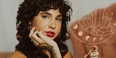 Woman supercharging manifestation rituals to invite love abundance and positivity 