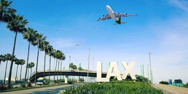plane taking off at LAX