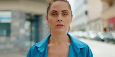 common sense woman annoyed by others' public behavior