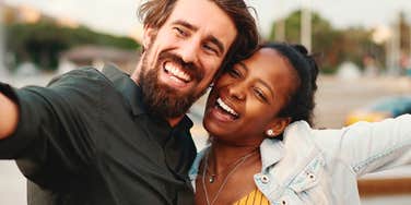 Woman with the happiest husband. 