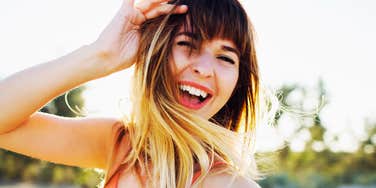 Shiny happy woman. 