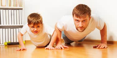 Dad Makes His Son Do Push-Ups As Punishment