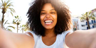 Happy person who feels lighter than others.