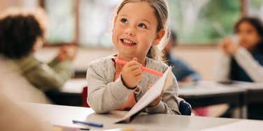 first-grade student at school