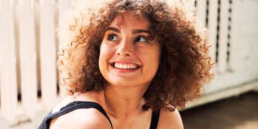 Woman who wakes up happier. 