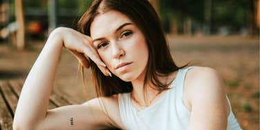 Deeply unhappy woman.