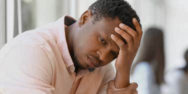 Man is alone and friendless.