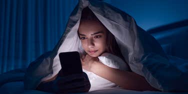 intelligent girl awake at night