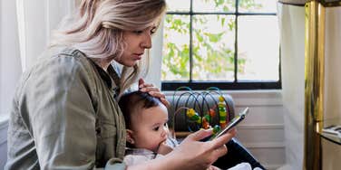 Worried Gen Z mom with baby