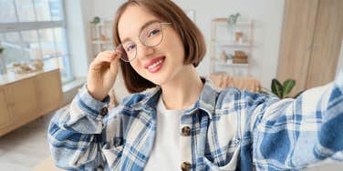 frugal woman showing off her home