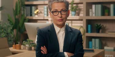 angry boss crossing her arms
