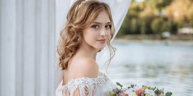 Bride at wedding.