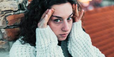 Woman ruminating over and over. 