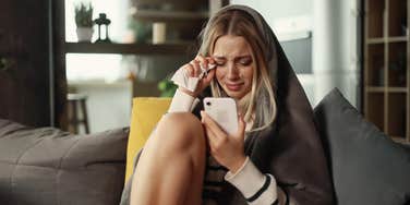 job seeker crying because she was passed over for internal hire