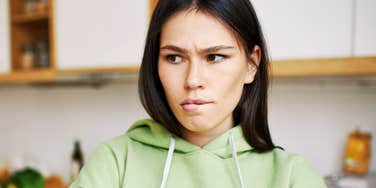 Woman in a relationship who is constantly irritated.