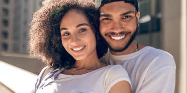 happy couple smiling together