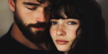 Woman who loves man from the depths of her soul.