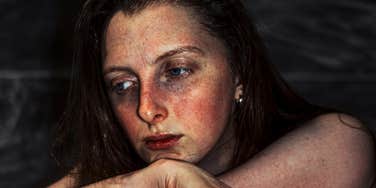 Woman healing past pain and trauma.