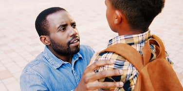 Parent using off-limit words with his child 