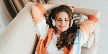 woman enjoying being lazy