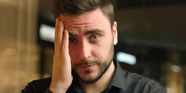 Man struggling in relationship.