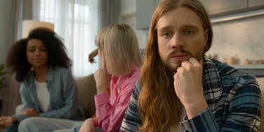 man feeling shut out by friend group