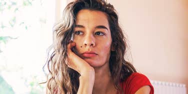 Woman realizing broken relationship is worth saving. 