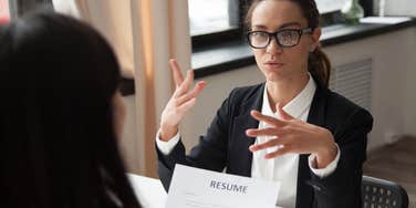 woman in a job interview