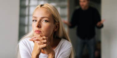 annoyed wife ignoring her husband