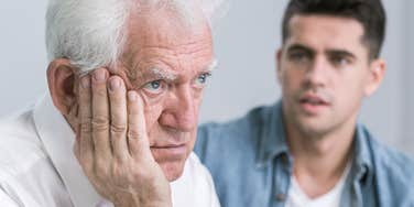 older man upset with his adult son