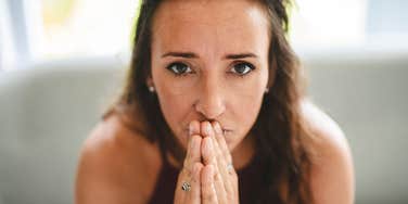 mentally exhausted woman feeling drained