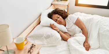 woman falling asleep