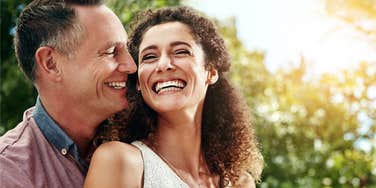 deeply in love man cherishing his wife