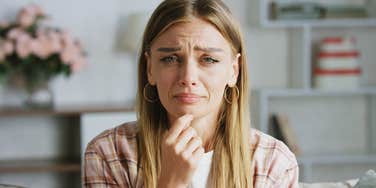 worried woman imagining the worst case scenario