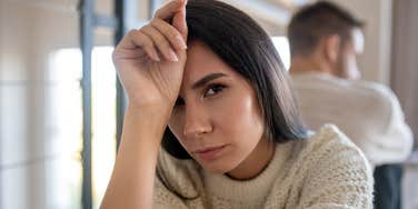 unhappy woman stuck in a loveless marriage