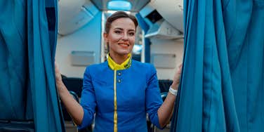 flight attendant on a plane