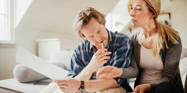 couple going over their finances