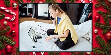 woman job hunting during the holidays