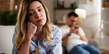 sad upset woman secretly regretting her marriage