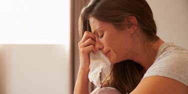 woman crying after a breakup