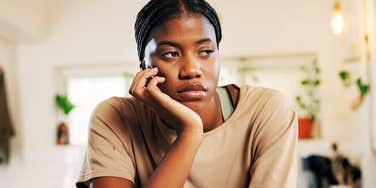 overwhelmed person pausing for a deep breath, illustrating the simple perspective shifts that instantly make life feel more manageable