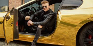 trust fund kid in an expensive car