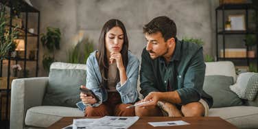 married couple going over finances