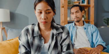 husband guilt-tripping his wife