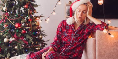 woman stressed from hosting holidays