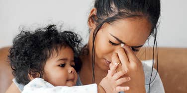 Mother is exhausted.