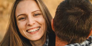 Woman is in a couple with an age gap.