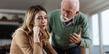 If Your Dad Uses These Common Phrases, He's Probably More Narcissistic Than He Realizes narcissistic father yelling at adult daughter