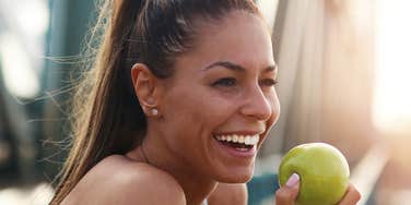 Healthy woman does things daily.